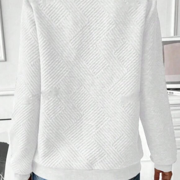 ✨NWT Boutique Quarter Zip Textured Long Sleeve Sweatshirt - Picture 12 of 15